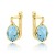Kolczyki złote z kolekcji "COLORFUL STONE" z eleganckim zapięciem - topaz owal