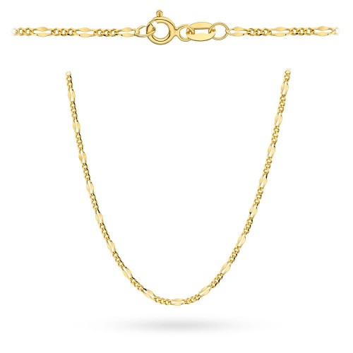 Łańcuszek złoty pr. 585 - splot figaro gucci 55 cm