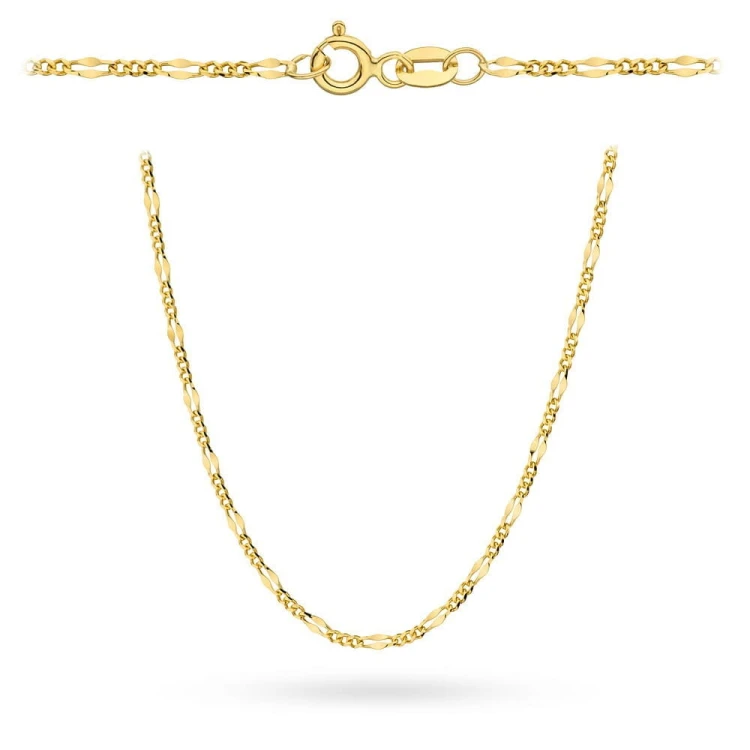 Łańcuszek złoty pr. 585 - splot figaro gucci 55 cm