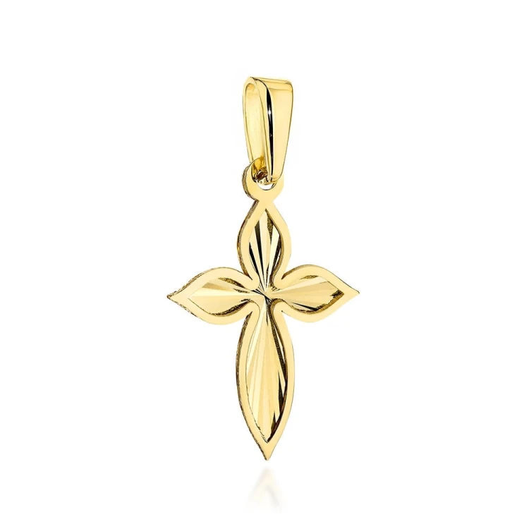 Zawieszka złota diamentowana w kształcie krzyżyka
