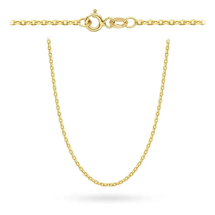Łańcuszek złoty - splot rolo diamentowany 42 cm