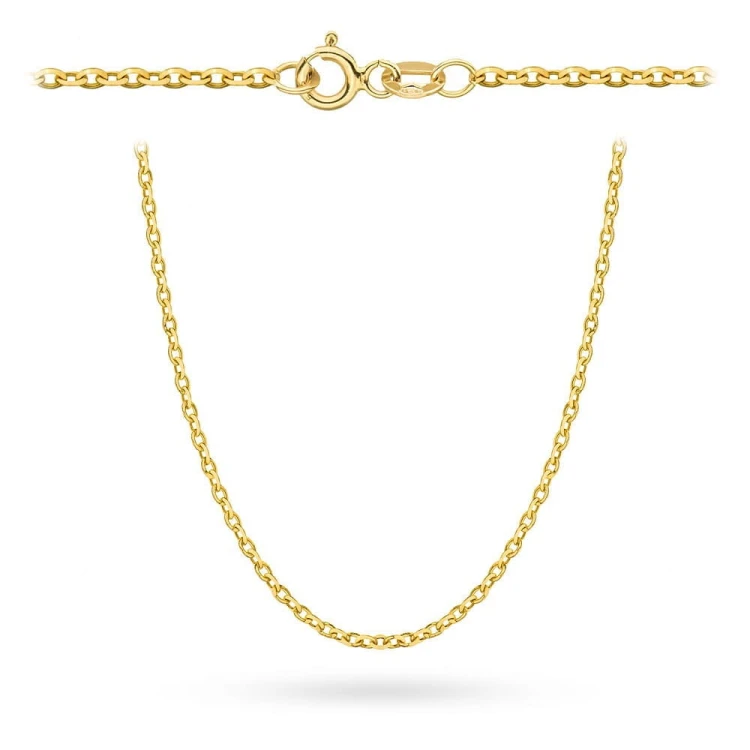 Łańcuszek złoty - splot rolo diamentowany 42 cm