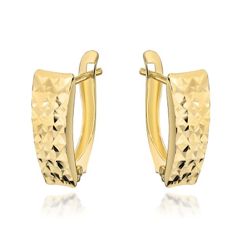 Kolczyki złote ozdobione diamentowaniem pr. 375