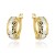 Kolczyki złote z diamentowaniem i białym rodowaniem zaokrąglone