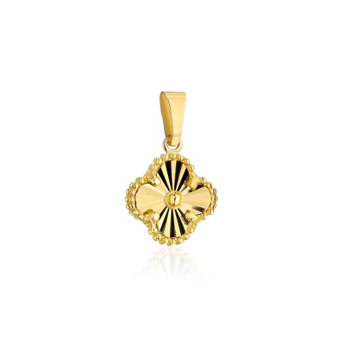 Zawieszka złota diamentowana koniczynka 6 mm pr. 375