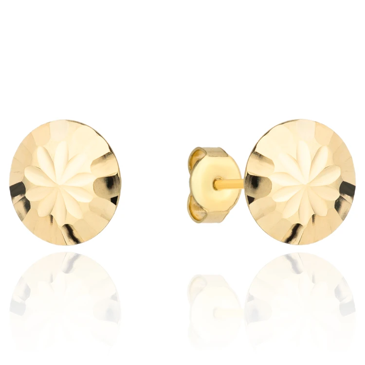 Kolczyki złote kółka diamentowane super lekkie 8mm