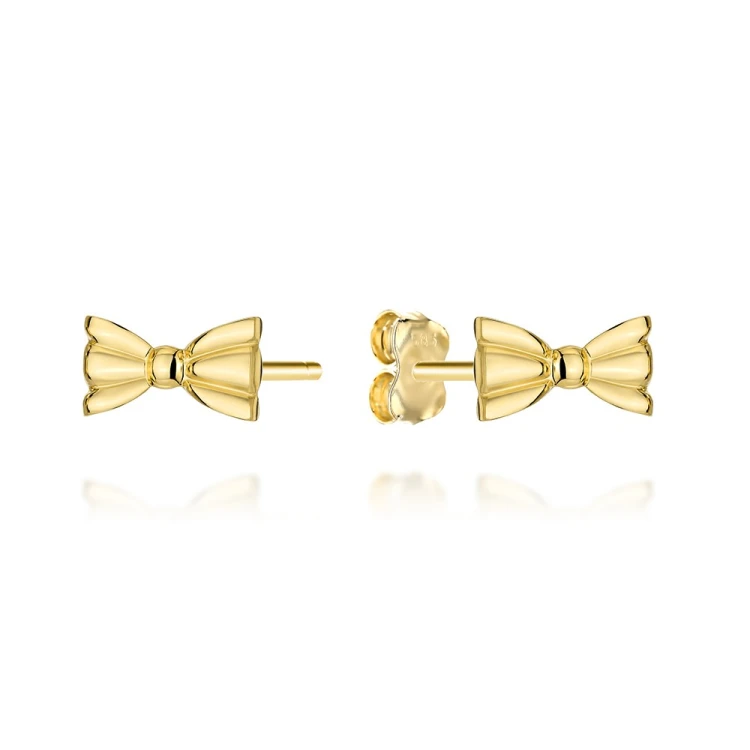 Kolczyki złote gładkie kokardki