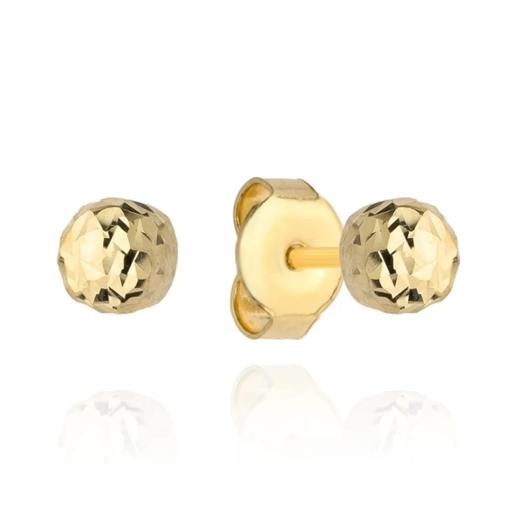 Kolczyki kulki super lekkie diamentowane 6 mm